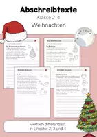 Vorschau - Arbeitsblätter - 4 Abschreibtexte: Weihnachten (Klasse 2, 3, 4) Schreiben üben - Deckblatt