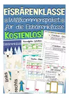 Vorschau - Arbeitsblätter - Kostenlos Schulanfang Eisbärenklasse - Deckblatt