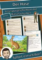 Vorschau - Arbeitsblätter - Der Hase – Lesespurgeschichte mit Rätselaufgaben (Klasse 8) - Deckblatt