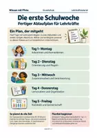 Vorschau - Arbeitsblätter - Die erste Schulwoche – fertiger Ablaufplan für Lehrkräfte - Seite 1