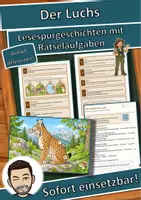 Vorschau - Arbeitsblätter - Der Luchs – Lesespurgeschichte mit Rätselaufgaben (Klasse 8) - Deckblatt