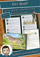 Vorschau - Arbeitsblätter - Der Wolf – Lesespurgeschichte mit Rätselaufgaben (Klasse 8) - Deckblatt