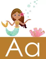 Aperçu - Présentation / Support pour le tableau - Affiches Alphabet – Thème Sirène - Page 1