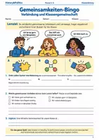 Vorschau - Spiele - Gemeinsamkeiten Bingo Spiel Klasse 5 bis 6 Schulstart Verbindung und Klassengemeinschaft - Deckblatt