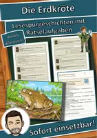 Vorschau - Arbeitsblätter - Die Erdkröte – Lesespurgeschichte mit Rätselaufgaben (Klasse 8) - Deckblatt