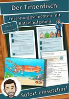 Vorschau - Arbeitsblätter - Der Tintenfisch – Lesespurgeschichte mit Rätselaufgaben (Klasse 8) - Deckblatt