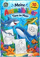 Vorschau - Mal- und Bastelvorlagen - Tiere im Meer - 10 Ausmalbilder | Meerestiere Grundschule Klasse 1-4 - Deckblatt