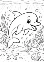 Vorschau - Mal- und Bastelvorlagen - Tiere im Meer - 10 Ausmalbilder | Meerestiere Grundschule Klasse 1-4 - Seite 1