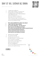 Vorschau - Mal- und Bastelvorlagen - Vielfaltslied "Bunt ist viel schöner ... Wir wollen Vielfalt" Liedtext Minmusiker und Ausmalbild - Seite 2