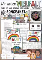 Vorschau - Arbeitsblätter - Vielfaltslied SONGPAKET - Minimusiker "Bunt ... wir wollen Vielfalt" Songpaket (Noten, MP3s, Akkorde, Liedtext & Poster) - Deckblatt