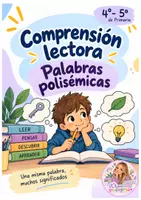 Vista previa - Hojas de trabajo - Comprensión lectora: Palabras polisémicas - Portada