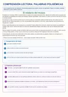 Vista previa - Hojas de trabajo - Comprensión lectora: Palabras polisémicas - página 2