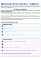 Vista previa - Hojas de trabajo - Comprensión lectora: Palabras polisémicas - página 3