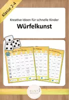 Vorschau - Mal- und Bastelvorlagen - Kunst für schnelle Kinder Würfelkarten - Deckblatt