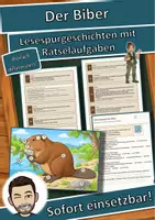 Vorschau - Arbeitsblätter - Der Biber – Lesespurgeschichte mit Rätselaufgaben (Klasse 8) - Deckblatt