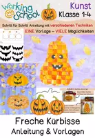 Vorschau - Stundenentwürfe - Kunst | Kürbis | Herbst | Anleitung mit Bastelvorlagen | Klasse 1-4 - Deckblatt