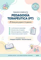 Vista previa - Para docentes: organización, planificación y formación - Temario Pedagogía Terapéutica (PT) 2026-2027. - Portada