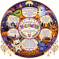 Vorschau - Mal- und Bastelvorlagen - Halloween-Mandala mit Erklärtext - Deckblatt