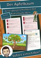Vorschau - Arbeitsblätter - Der Apfelbaum – Lesespurgeschichte mit Rätselaufgaben (Klasse 8) - Deckblatt
