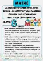 Vorschau - Arbeitsblätter - Materialpaket-Jahrgangsstufentest-Bayern Gymnasium Deutsch, Mathematik und Englisch: drei Probetests mit vollständigen Lösungen Klasse 6 - Seite 1