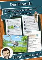 Vorschau - Arbeitsblätter - Der Kranich – Lesespurgeschichte mit Rätselaufgaben (Klasse 8) - Deckblatt