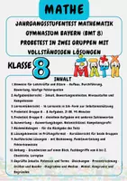 Vorschau - Arbeitsblätter - Materialpaket-Jahrgangsstufentest Bayern Gymnasium Klasse 8 Deutsch und Mathematik Probetests mit vollständigen Lösungen Klasse 8 - Seite 1