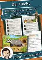 Vorschau - Arbeitsblätter - Der Dachs – Lesespurgeschichte mit Rätselaufgaben (Klasse 8) - Deckblatt