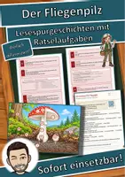 Vorschau - Arbeitsblätter - Der Fliegenpilz – Lesespurgeschichte mit Rätselaufgaben (Klasse 8) - Deckblatt