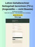 Vorschau - Lehrpläne/Lehrermaterial - TV-L Gehaltsrechner für Lehrkräfte 2026 - Deckblatt