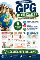 Vorschau - Stundenentwürfe - 🌍 GPG Wiederholung Klasse 5 | Fit für Klasse 6 | Übungsheft mit Lösungen - Deckblatt