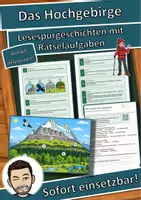 Vorschau - Arbeitsblätter - Das Hochgebirge – Lesespurgeschichte mit Rätselaufgaben (Klasse 8) - Deckblatt
