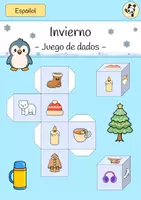 Vorschau - Spiele - Invierno (Winter Spanisch) Vokabel-Würfel basteln - Deckblatt