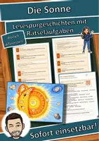 Vorschau - Arbeitsblätter - Die Sonne – Lesespurgeschichte mit Rätselaufgaben (Klasse 9) - Deckblatt