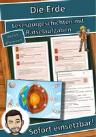 Vorschau - Arbeitsblätter - Die Erde – Lesespurgeschichte mit Rätselaufgaben (Klasse 8) - Deckblatt