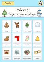 Vorschau - Spiele - Invierno FLASHCARDS (Winter Spanisch) - Bildkarten - Deckblatt