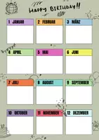 Vorschau - Mal- und Bastelvorlagen - Geburtstagskalender Sekundarstufe Doodle Clipart - Seite 2