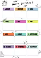 Vorschau - Mal- und Bastelvorlagen - Geburtstagskalender Sekundarstufe Doodle Clipart - Seite 3