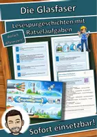 Vorschau - Arbeitsblätter - Die Glasfaser – Lesespurgeschichte mit Rätselaufgaben (Klasse 9) - Deckblatt