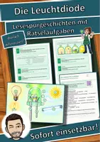 Vorschau - Arbeitsblätter - Die Leuchtdiode – Lesespurgeschichte mit Rätselaufgaben (Klasse 9) - Deckblatt