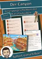 Vorschau - Arbeitsblätter - Der Canyon – Lesespurgeschichte mit Rätselaufgaben (Klasse 8) - Deckblatt