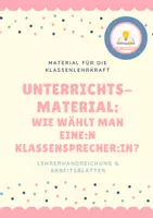 Vorschau - Arbeitsblätter - Unterrichtsmaterial Schulstart: Klassensprecherwahl - Deckblatt