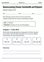 Vorschau - Arbeitsblätter - Kunststoffe Basisscreening Chemie Klasse 9–10 - Deckblatt