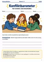 Vorschau - Spiele - Konfliktbarometer Unterrichtsspiel Klasse 5 bis 7 Fair streiten und entscheiden - Deckblatt