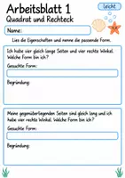 Vorschau - Arbeitsblätter - Geometrische Formen Klasse 4 | Mathematik Klasse 4 | 10 Arbeitsblätter als PDF - Seite 1