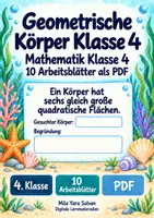 Vorschau - Arbeitsblätter - Geometrische Körper Klasse 4 | Mathematik Klasse 4 | 10 Arbeitsblätter als PDF - Deckblatt