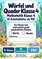 Vorschau - Arbeitsblätter - Würfel und Quader Klasse 4 | Mathematik Klasse 4 | 10 Arbeitsblätter als PDF - Deckblatt