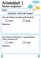 Vorschau - Arbeitsblätter - Würfel und Quader Klasse 4 | Mathematik Klasse 4 | 10 Arbeitsblätter als PDF - Seite 1