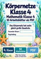 Vorschau - Arbeitsblätter - Körpernetze Klasse 4 | Mathematik Klasse 4 | 10 Arbeitsblätter als PDF - Deckblatt