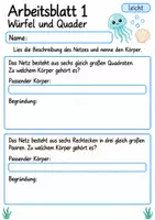 Vorschau - Arbeitsblätter - Körpernetze Klasse 4 | Mathematik Klasse 4 | 10 Arbeitsblätter als PDF - Seite 1