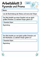 Vorschau - Arbeitsblätter - Körpernetze Klasse 4 | Mathematik Klasse 4 | 10 Arbeitsblätter als PDF - Seite 3